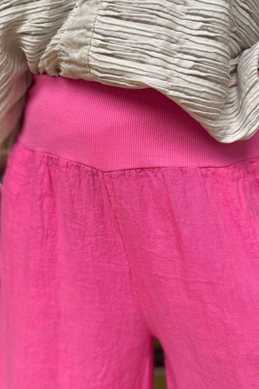 Pure Linen Jensen Hook Up Palazzo Fuchsia 